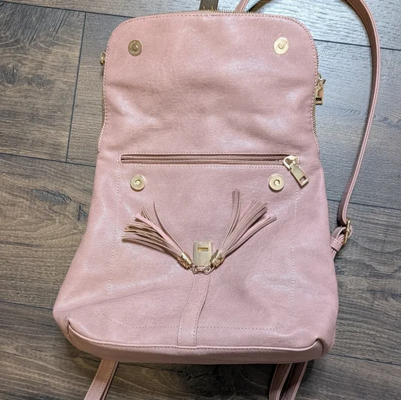 Miztique Dusty Pink Backpack with Gold Tassel